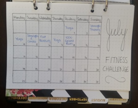 planner monthly fitness calendar close up - Expressing Elizabeth