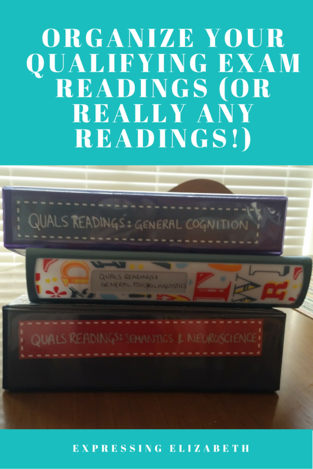 Organize Your Qualifying Exam Readings (Or Really Any Readings!) - Expressing Elizabeth